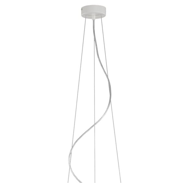 Acessório LISBOA Ø80cm 2,5m, Conjunto de suspensão instalado cabo transparente + 3 esticadores de aço + fixações brancas/pretas 