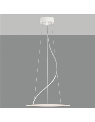 Accesorio de LISBOA Ø80cm 2.5m, Conjunto Colgante instalado cable transparente + 3 tensores de acero + Fijaciones blanco/negro t