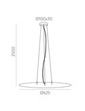 Accesorio de LISBOA Ø80cm 2.5m, Conjunto Colgante instalado cable transparente + 3 tensores de acero + Fijaciones blanco/negro t