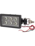 Faro LED de trabajo rectangular para John Deere y Case con conector H11 2.400Lm 30W | LeonLeds