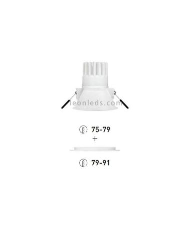 Downlight Swap LED Arkos Light Taille L 5W Blanc Gris Noir Doré Rouge Orange Encastré Design | LéonLeds