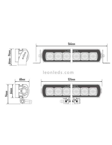 Barra de LED Lazer Lamps ST12 Evolution Homologada para Vehículos 4X4 y Camiones 144 Watios de potencia Negra | LeonLeds