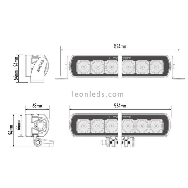 Barra de LED Lazer Lamps ST12 Evolution Homologada para Vehículos 4X4 y Camiones 144 Watios de potencia Negra | LeonLeds