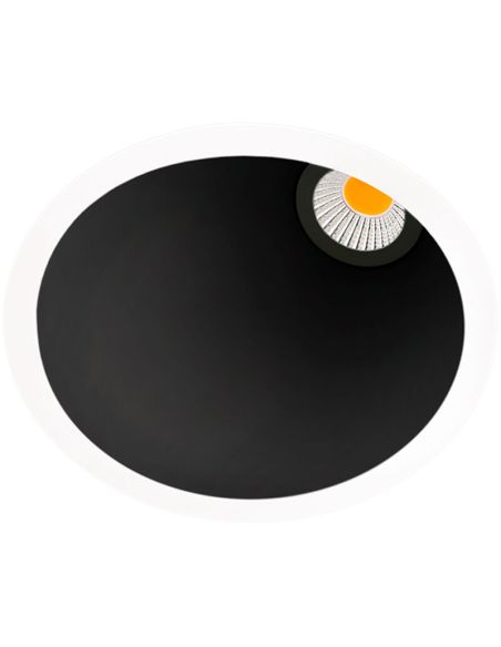 Downlight Swap M Asymétrique Noir et Blanc LED 5W Encastrable de ArkosLight | LéonLeds