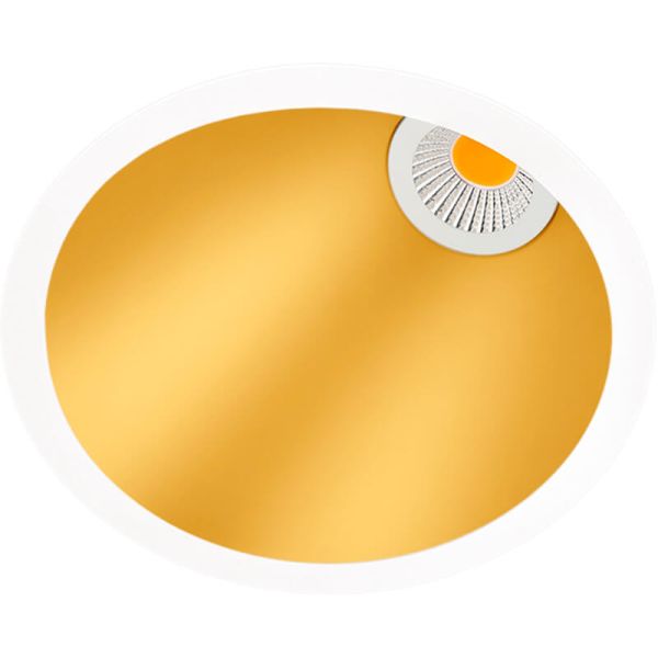 Downlight Swap M Assimétrico Dourado e Branco LED 5W Embutido by ArkosLight | LeonLeds