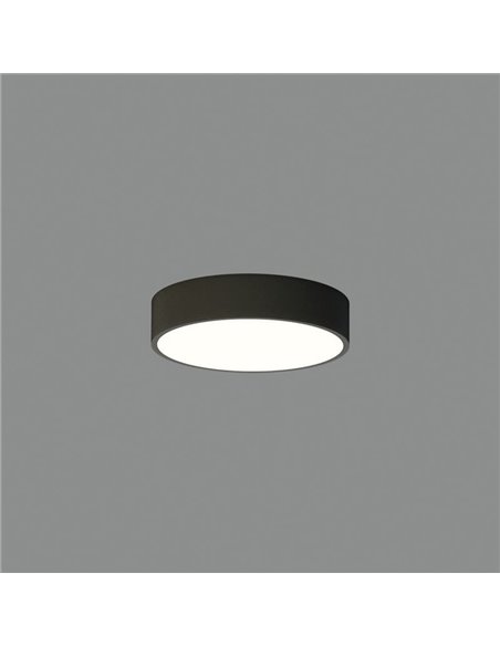 Plafonnier LED LONDON Ø20cm noir, 12W 840lm, 3000K/4000K