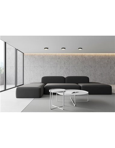 Plafon LED LONDON Ø20cm preto, 12W 840lm, 3000K/4000K