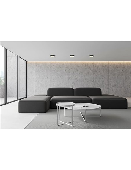 Plafonnier LED LONDON Ø20cm noir, 12W 840lm, 3000K/4000K