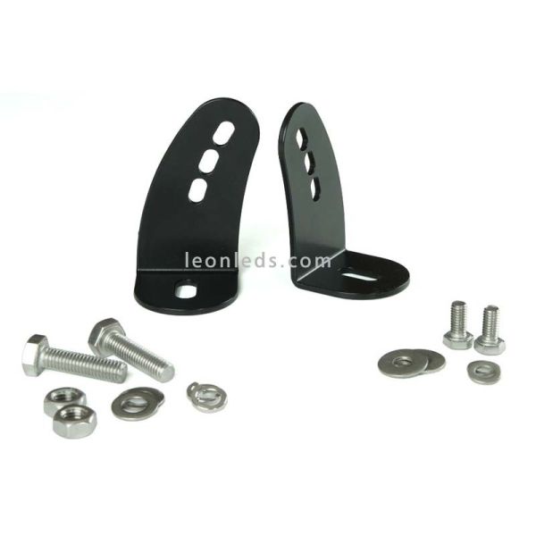Kit de soporte lateral para barras Lazer de LED fabricado en acero Inox con tornillos y arandelas | LeonLeds