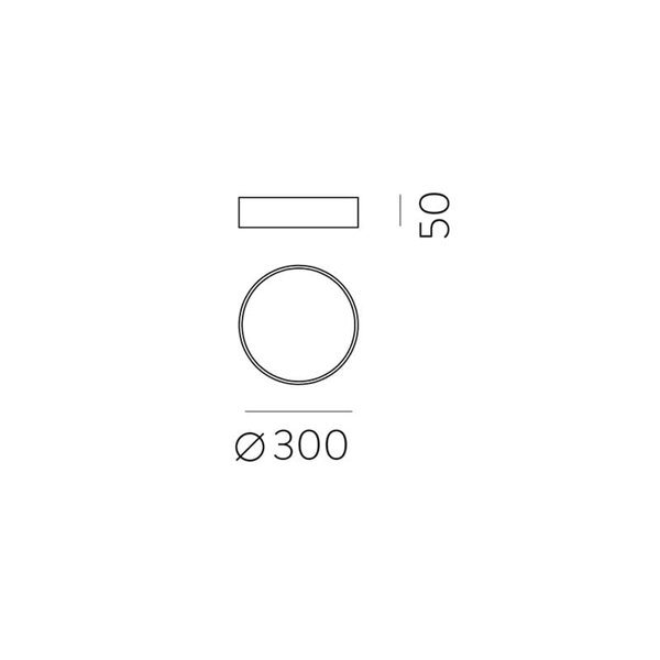 Plafon LED LONDON Ø30cm branco, 17W 1270lm, 3000K/4000K