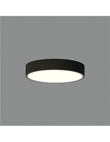 Plafonnier LED LONDON Ø30cm noir, 17W 1270lm, 3000K/4000K