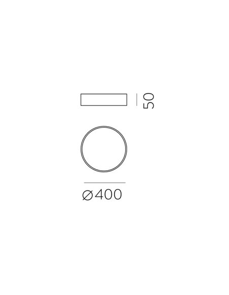 Plafón de Techo redondo LED Ø40cm LONDON blanco, 22W 1679lm, 3000K/4000K con y sin Casambi