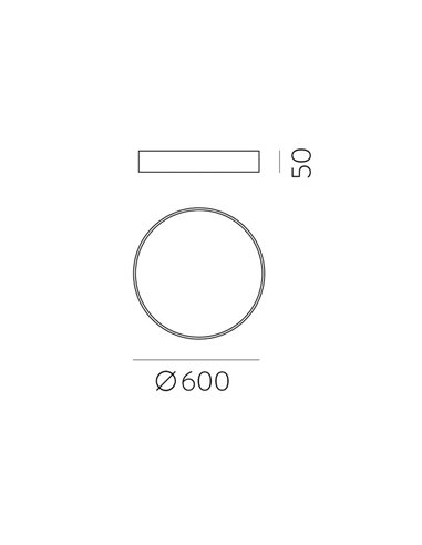 Plafón de Techo LED Ø60cm LONDON Negro, 42W 3208lm, 3000K/4000K con y sin Casambi