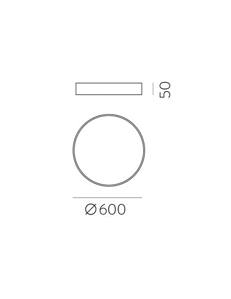 Plafón de Techo LED Ø60cm LONDON Negro, 42W 3208lm, 3000K/4000K con y sin Casambi