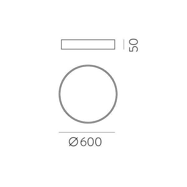 Plafonnier LED Ø60cm LONDON Noir, 42W 3208lm, 3000K/4000K avec et sans Casambi