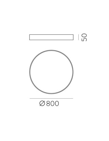 Plafón de Techo LED Ø80cm LONDON negro, 72W 5497lm, 3000K/4000K con y sin Casambi