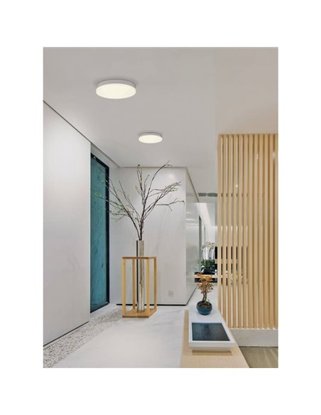 Plafonnier LED rond Ø28cm MADISON Blanc, 24W 1989lm, IP54, Dimmable Kelvin 3000K/4000K/6500K