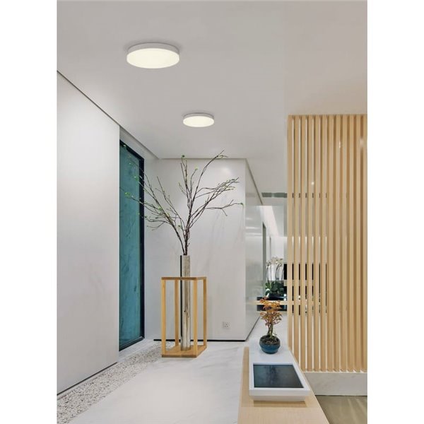 Plafonnier LED rond Ø28cm MADISON Blanc, 24W 1989lm, IP54, Dimmable Kelvin 3000K/4000K/6500K