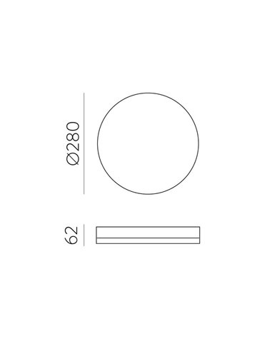 Plafonnier LED rond Ø28cm MADISON Blanc, 24W 1989lm, IP54, Dimmable Kelvin 3000K/4000K/6500K