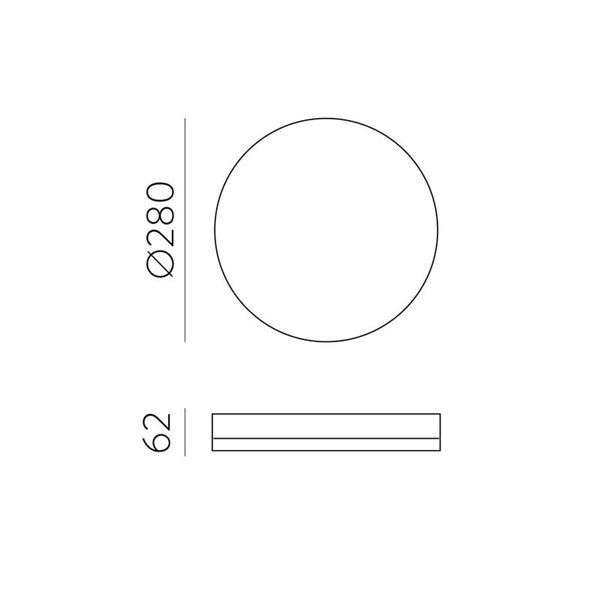 Plafon LED redondo Ø28cm MADISON Branco, 24W 1989lm, IP54, Regulável Kelvin 3000K/4000K/6500K