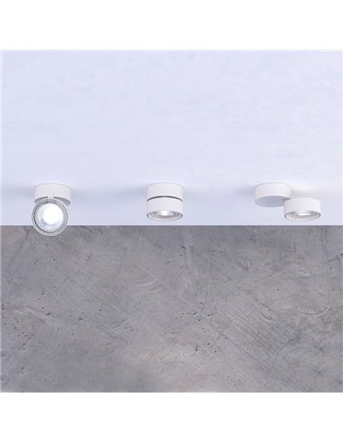 Foco Orientable tipo Plafón LED COB MAKO, Blanco texturado, 20W 3000K 1875lm