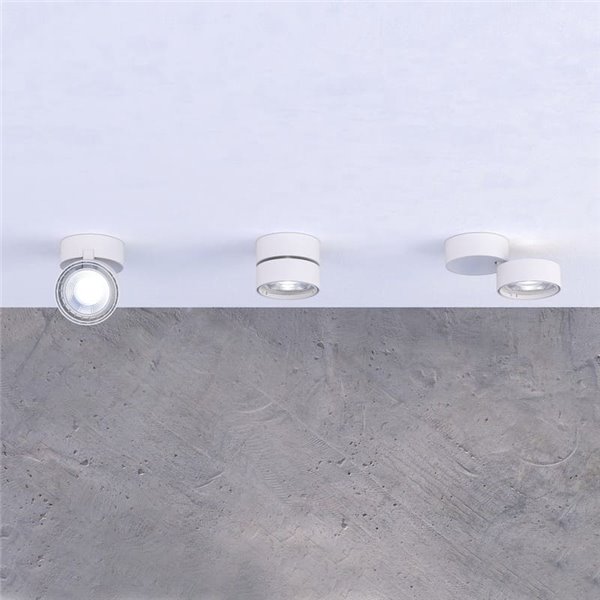 Foco Orientable tipo Plafón LED COB MAKO, Blanco texturado, 20W 3000K 1875lm
