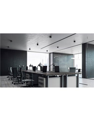 Foco Orientable tipo Plafón LED COB MAKO, Negro texturado, 20W 3000K 1875lm