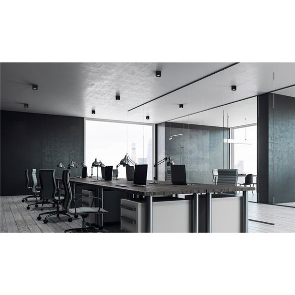 Foco Orientable tipo Plafón LED COB MAKO, Negro texturado, 20W 3000K 1875lm