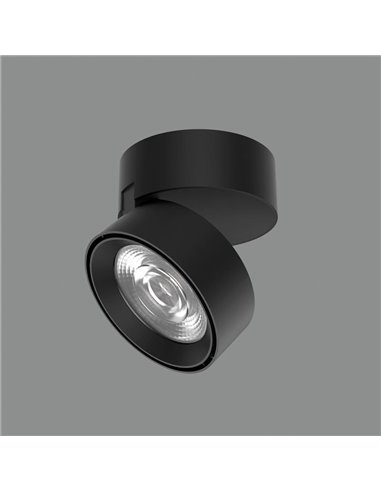 Foco Orientable tipo Plafón LED COB MAKO, Negro texturado, 20W 3000K 1875lm