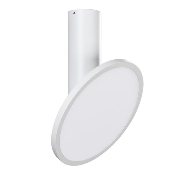 Plafonnier avec spot LED rond orientable 18W 3000K 1600lm, blanc texturé MORGAN