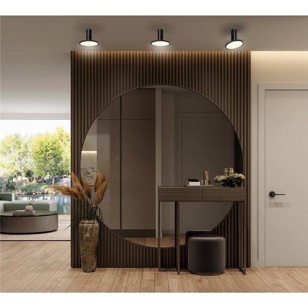 Plafonnier avec spot LED rond orientable 18W 3000K 1600lm, blanc texturé MORGAN