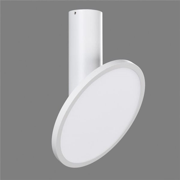 Plafonnier avec spot LED rond orientable 18W 3000K 1600lm, blanc texturé MORGAN