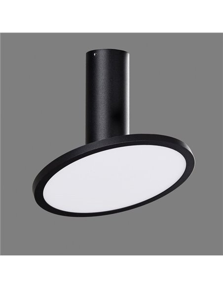 Plafonnier avec spot LED rond orientable 18W 3000K 1600lm, noir texturé MORGAN