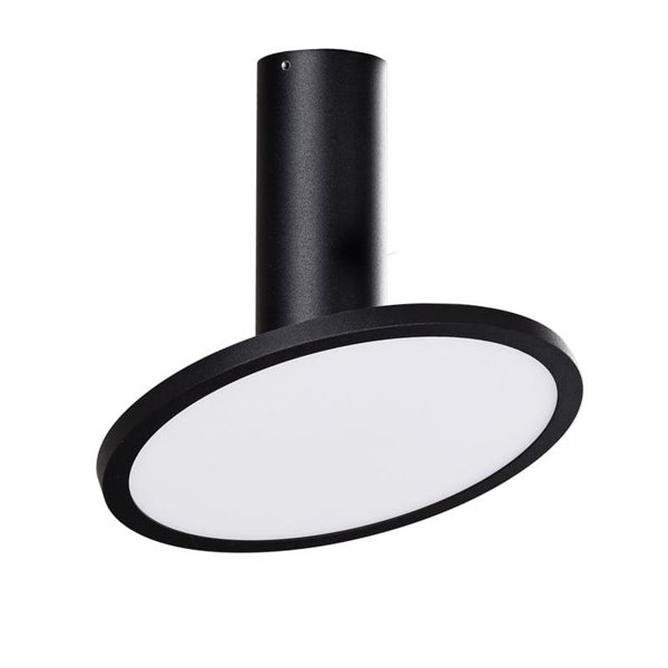 Plafonnier avec spot LED rond orientable 18W 3000K 1600lm, noir texturé MORGAN