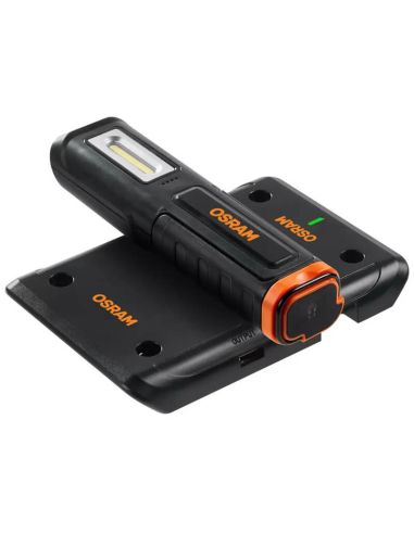 Linterna de trabajo cargando en Base de Carga LEDinspect SINGLE CHARGE PAD de OSRAM | LeonLeds