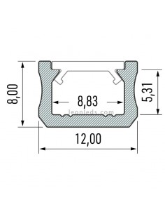 Perfil Aluminio Superficie para tiras Led decorativas -Tipo X- 2M | LeonLeds 2