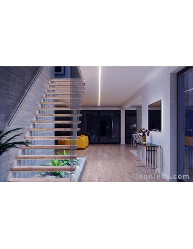 Perfil de superfície de alumínio para tiras decorativas de Led -Tipo X- 2M | leonleds