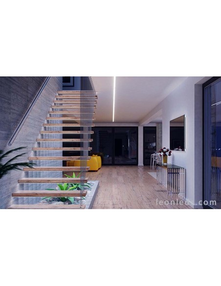 Perfil Aluminio Superficie para tiras Led decorativas -Tipo X- 2M | LeonLeds