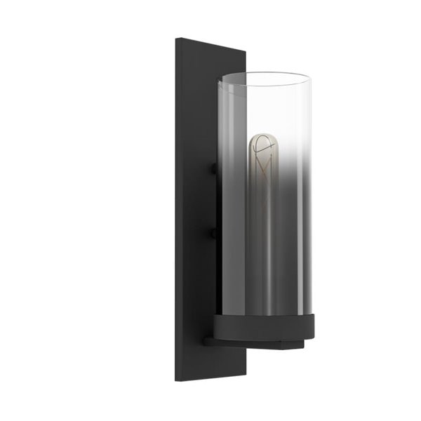 Lámpara/Aplique de Pared TOOTHILL de vidrio vaporizado negro transparente E27 (No incl.)