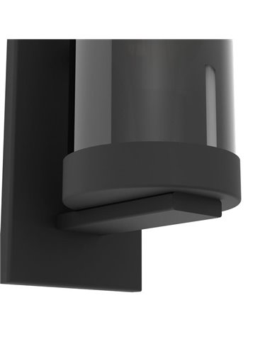 Lámpara/Aplique de Pared TOOTHILL de vidrio vaporizado negro transparente E27 (No incl.)