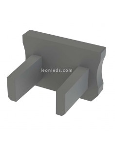 Tapa Final sin Agujero para Perfil Tipo X Gris | LeonLeds