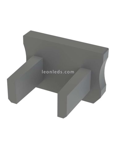 Tapa Final sin Agujero para Perfil Tipo X Gris | LeonLeds
