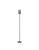 Lampadaire avec abat-jour en verre vaporisé noir transparent TOOTHILL E27 (Non incl.)