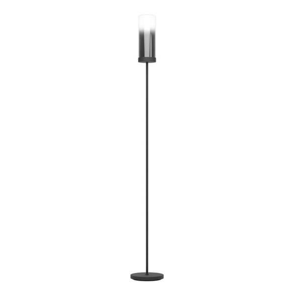 Lámpara de pie con patalla de vidrio vaporizado negro transparente TOOTHILL E27 (No incl.)
