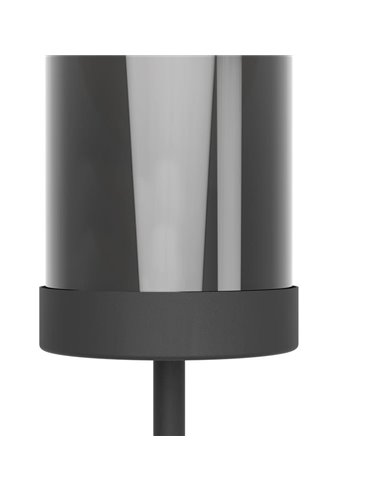 Lámpara de pie con patalla de vidrio vaporizado negro transparente TOOTHILL E27 (No incl.)