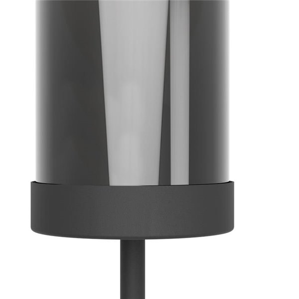 Lámpara de pie con patalla de vidrio vaporizado negro transparente TOOTHILL E27 (No incl.)