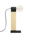 Lámpara de mesa vintage de madera y acero café, BAILRIGG E27 H330mm