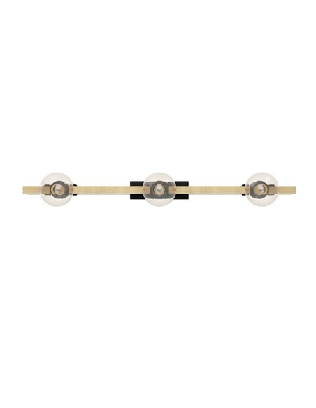 Lámpara de Techo vintage madera y acero negro BAILRIGG, 3xE27 