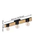 Lámpara de Techo vintage madera y acero negro BAILRIGG, 3xE27 