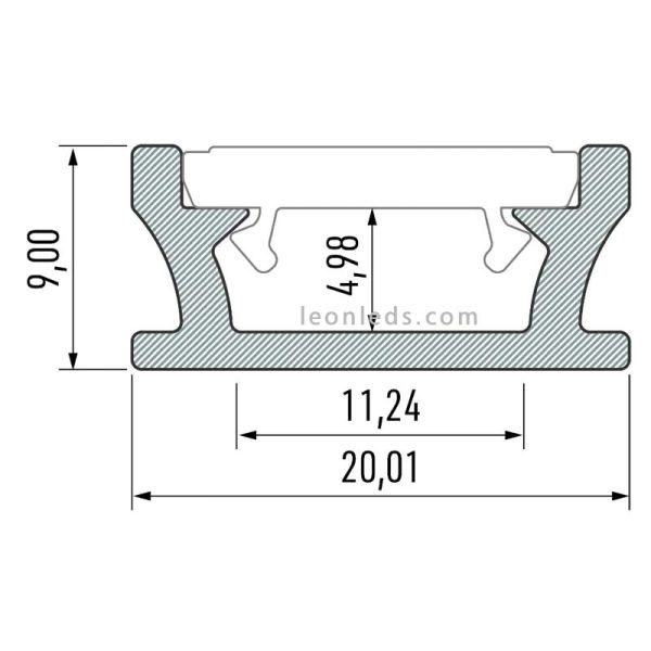 Profilé de sol encastré en aluminium -Type TERRA- 2M